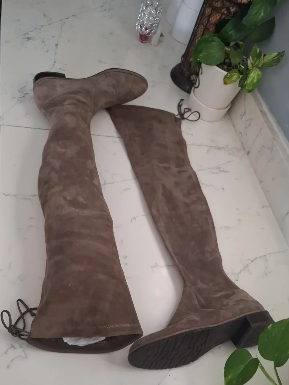 STUART WEITZMAN Brown Over-the-Knee Women's Boots - Classic Suede